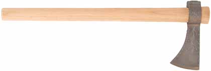 Iroquois Tomahawk,
2-7/8" edge, wax cast 4140 steel,
cast-in correct period floral engraving,
tapered hickory handle,
made in the U.S.A.